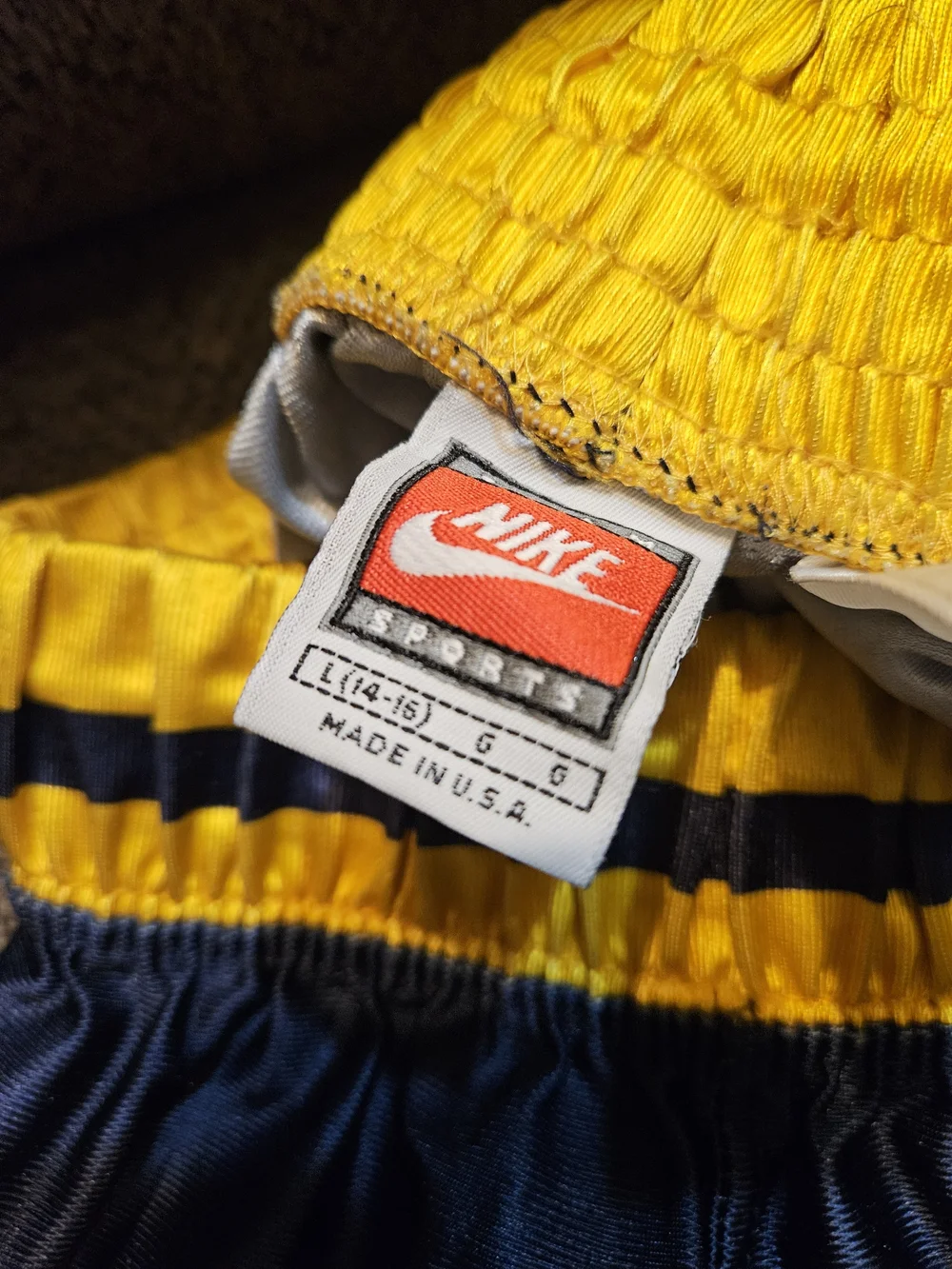 Nike Kids Navy and Yellow Sport Shorts
